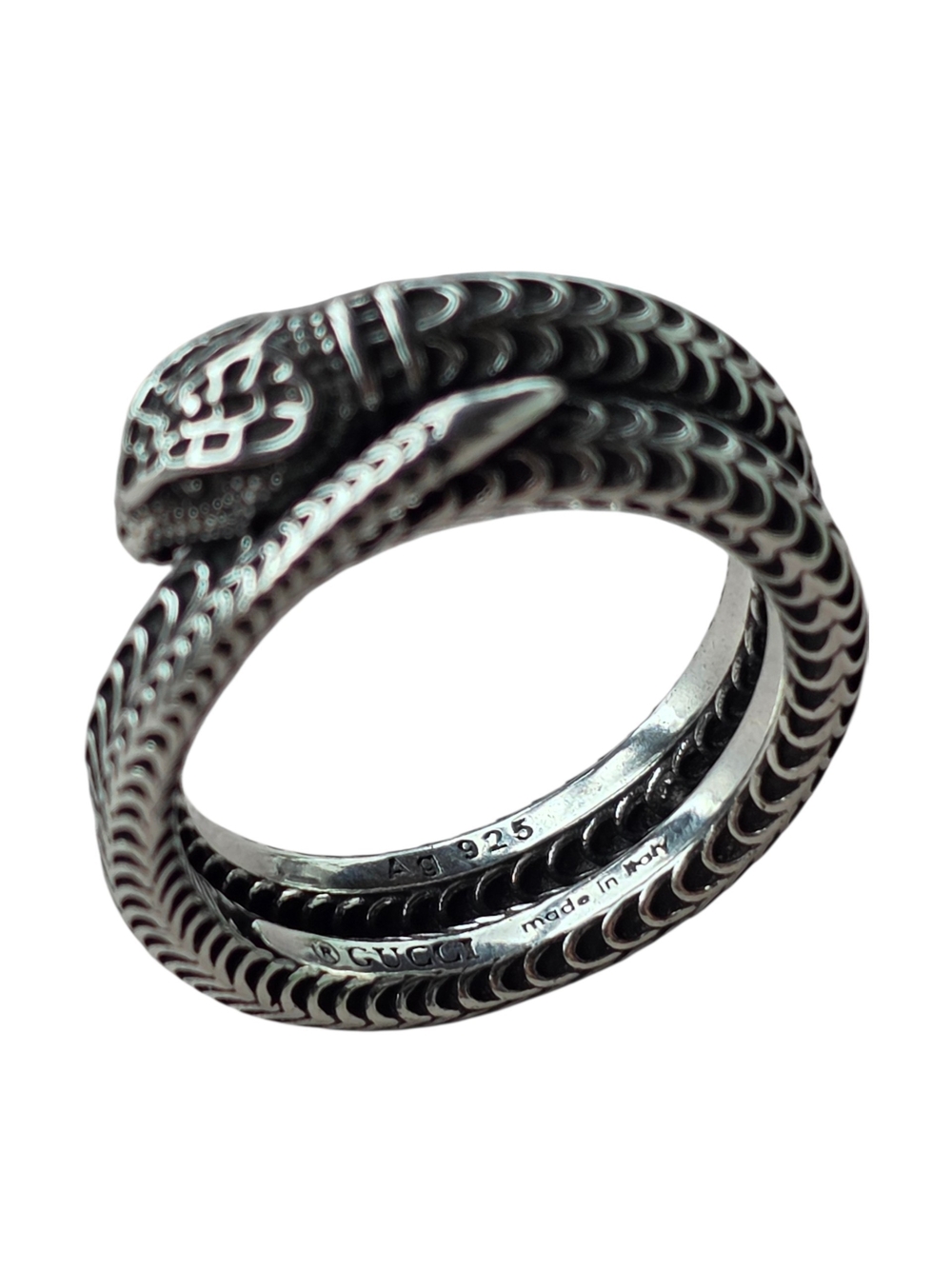 Gucci Snake Wrap Ring In Sterling Silver Us Size 11 - Picture 1 of 4